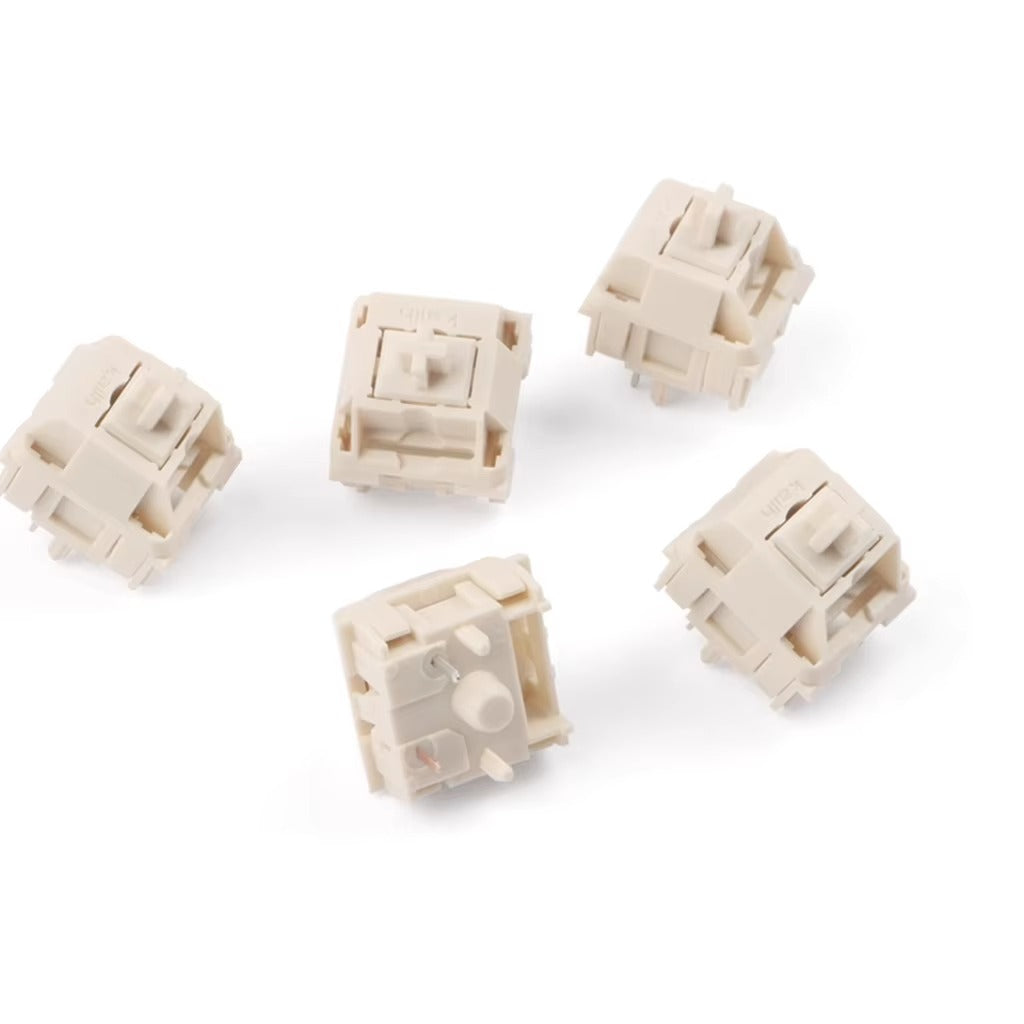 Switches NovelKeys x Kailh Cream Lineales 55g 5 Pines – Pack x10