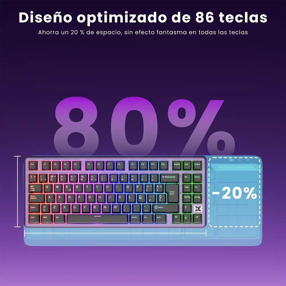 Teclado Royal Kludge RK X87 Blackberry
