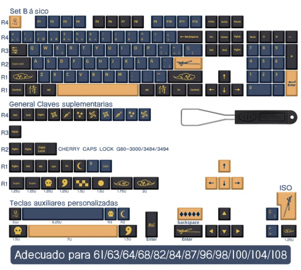 Keycaps Samurai (Layout Español)