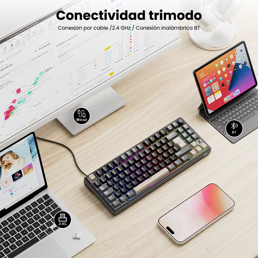 Teclado Royal Kludge RK X87 Phantom