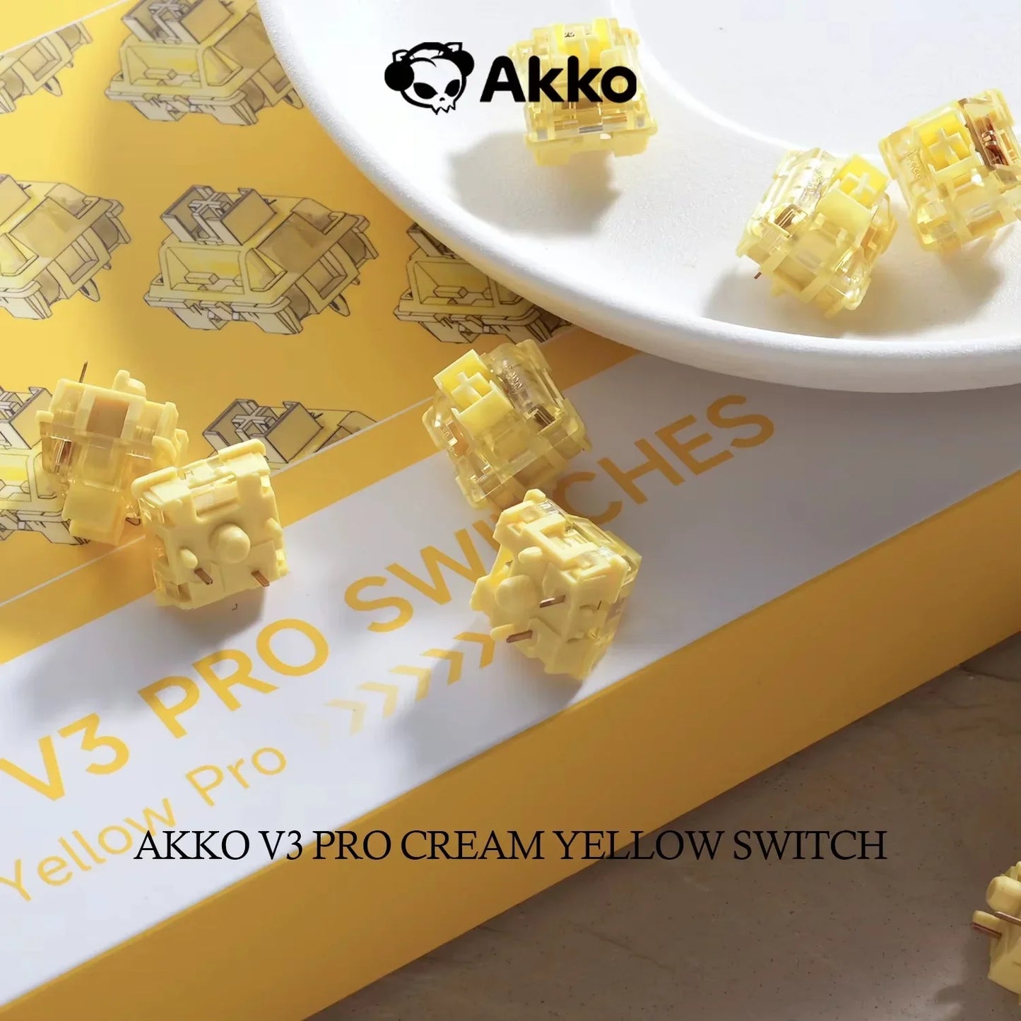 Akko V3 Cream Yellow Pro Switch Lineal 5 Pines x45u